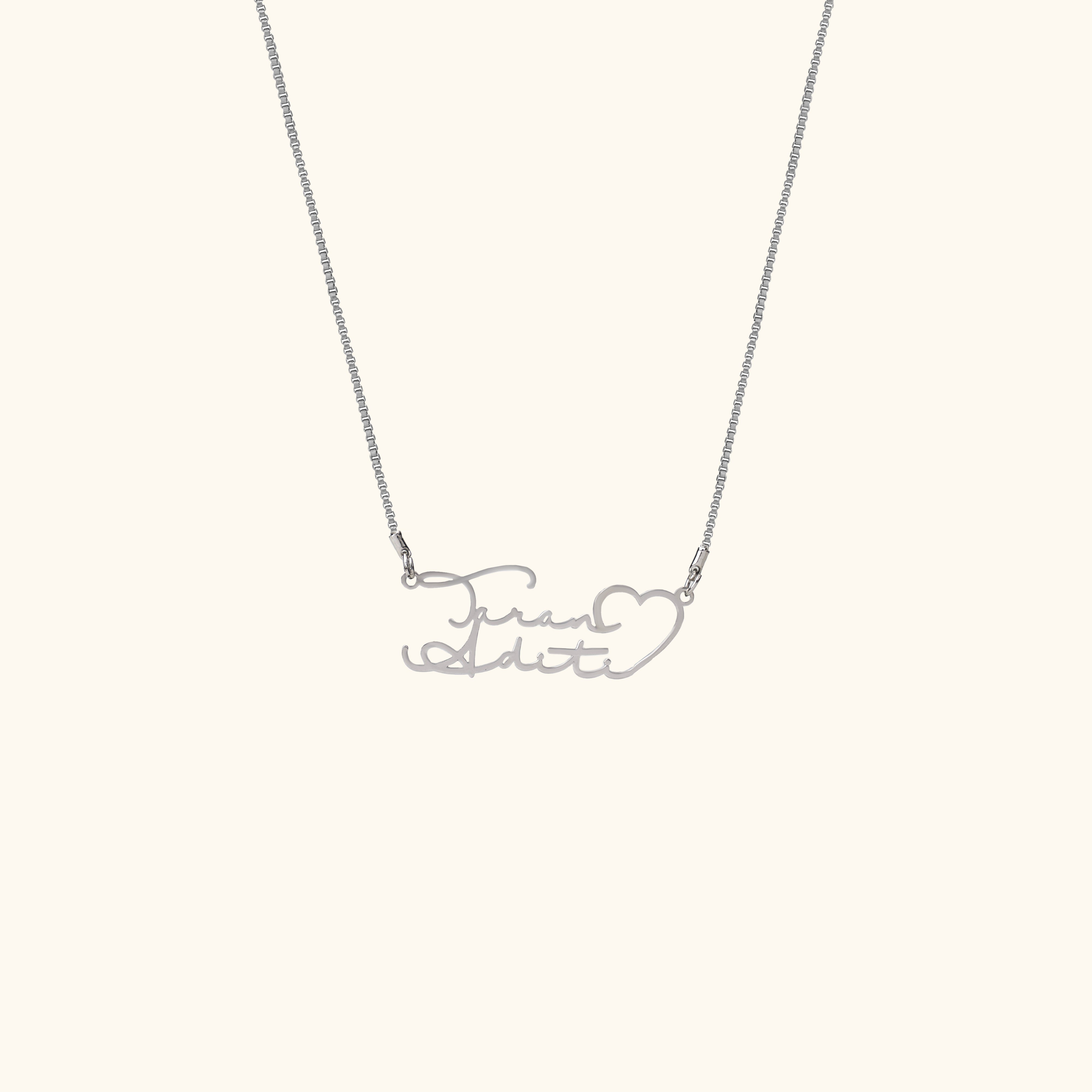 Signature Couple Heart Name Necklace