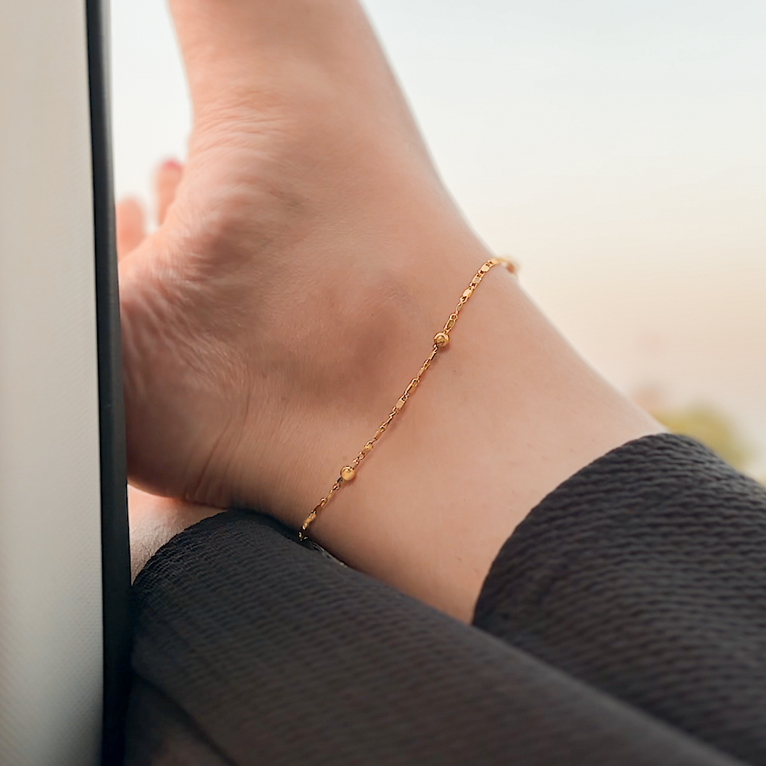 Minimal Bead Anklet - Main Image