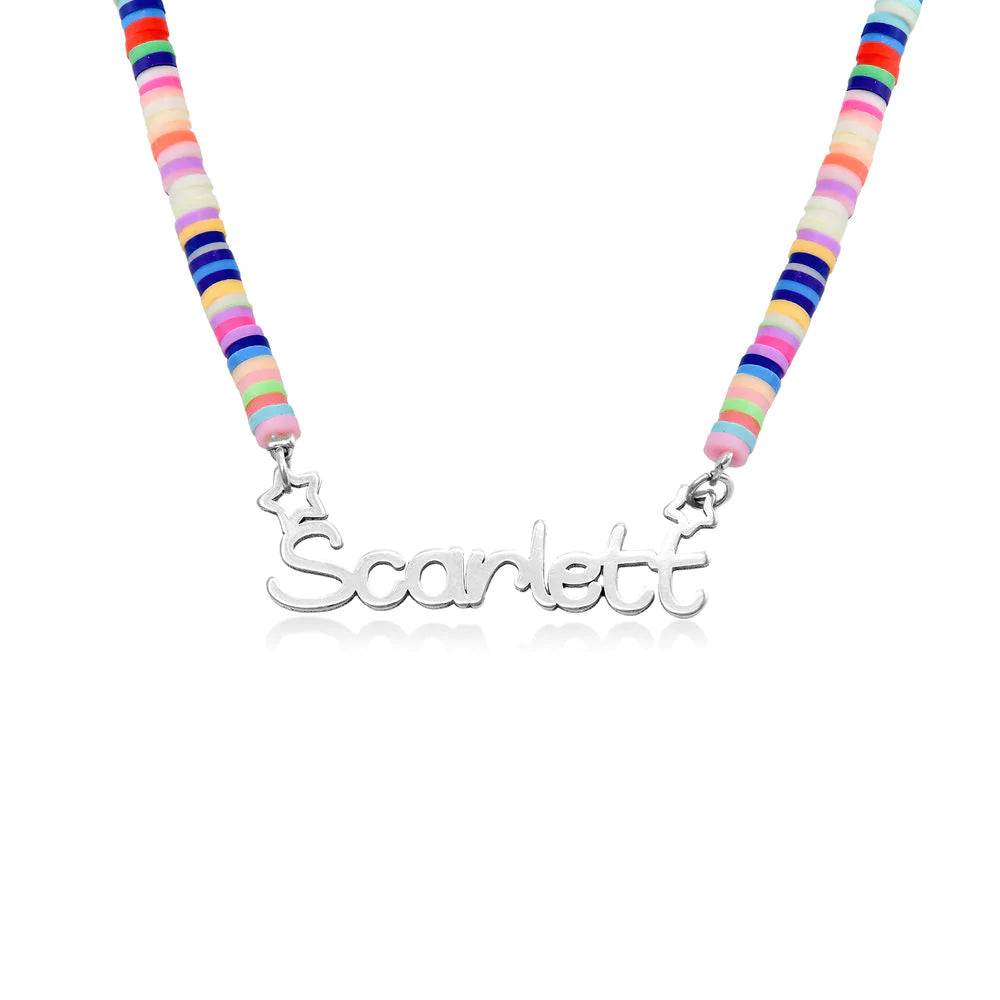 Fimo Beads Name Necklace for Kids