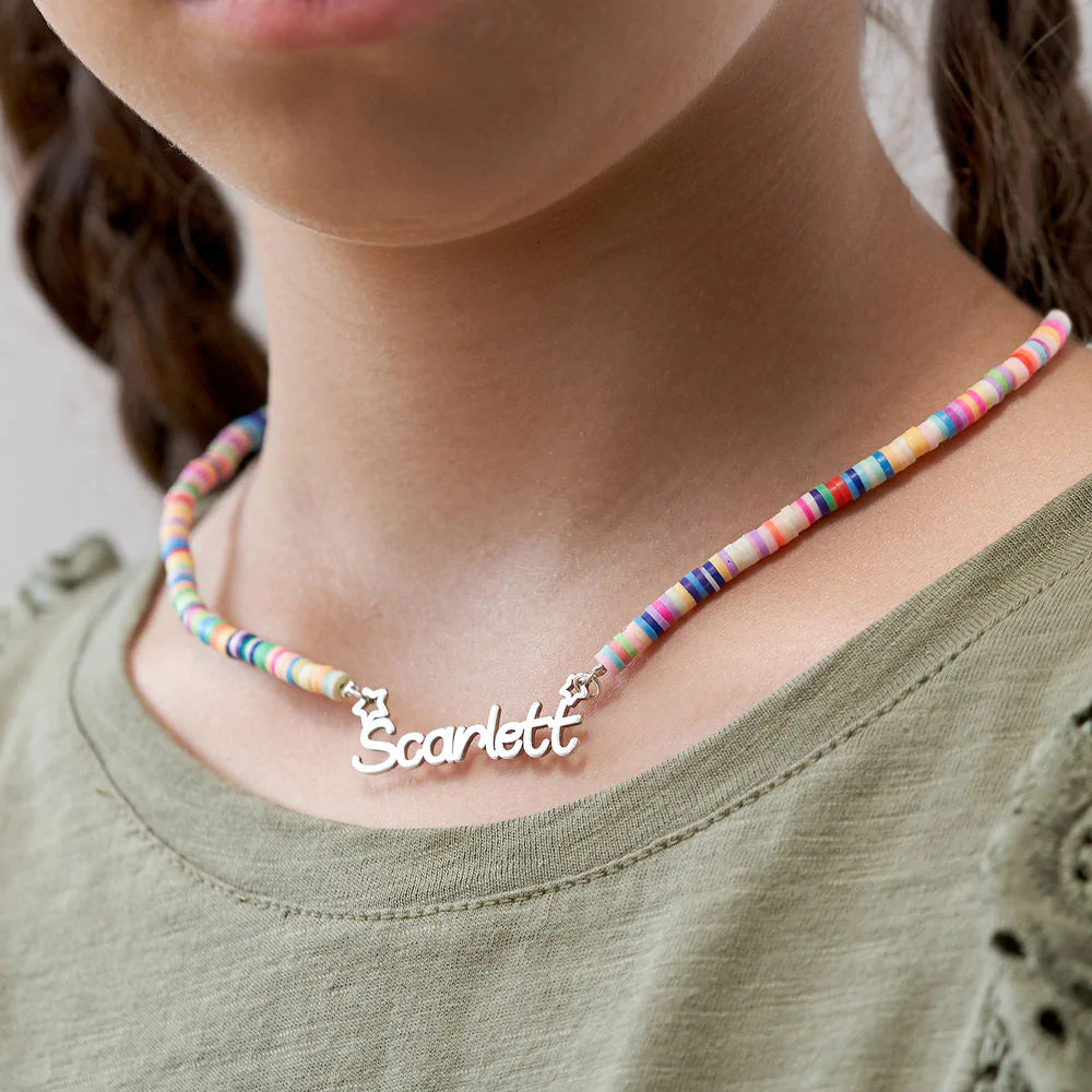 Fimo Beads Name Necklace for Kids