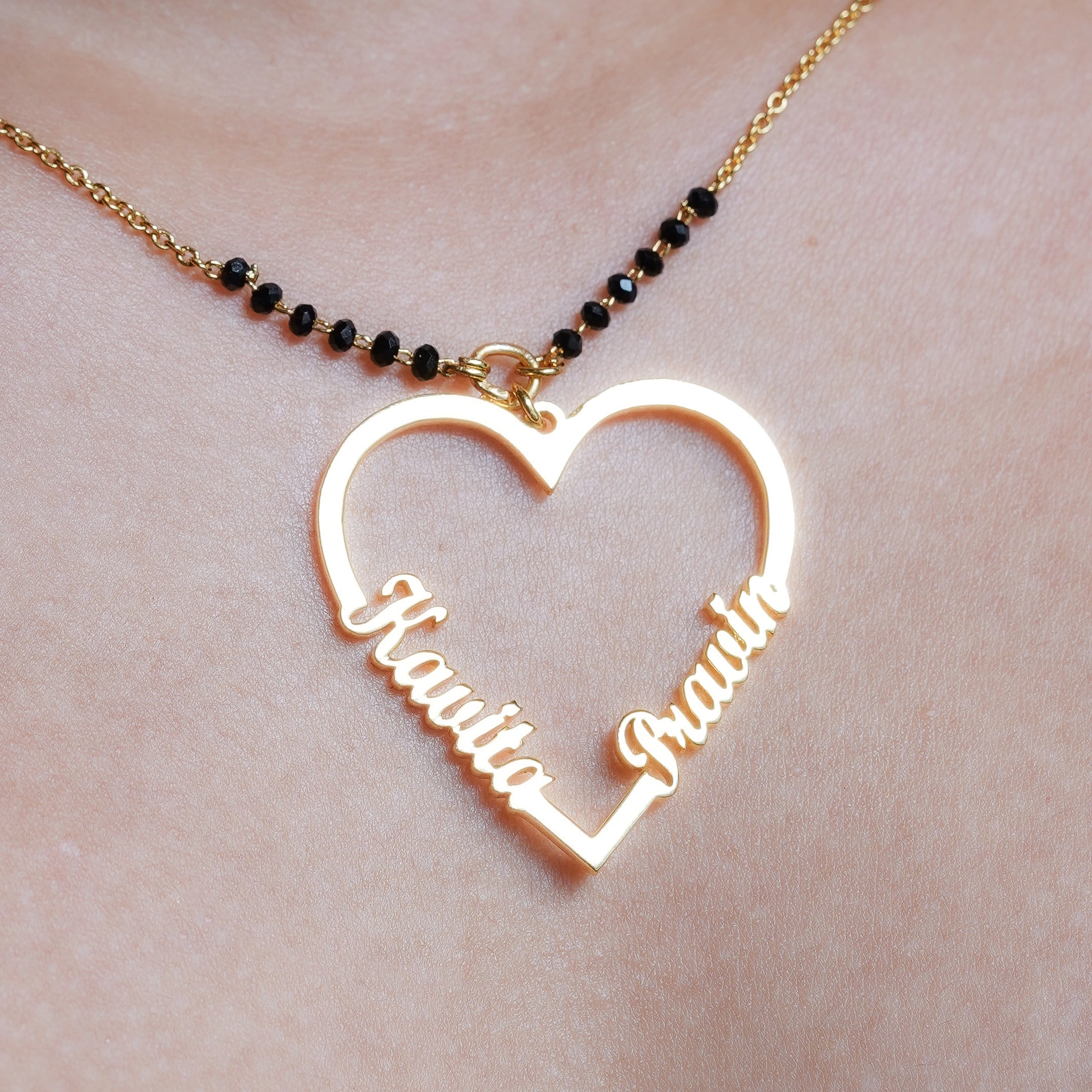 Heart Couple Name Necklace