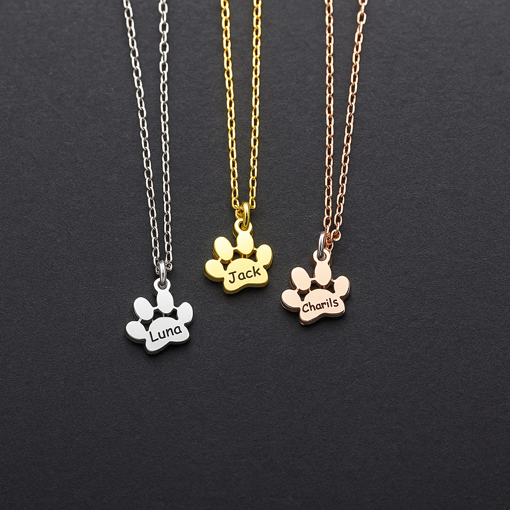 Paw Name Necklace