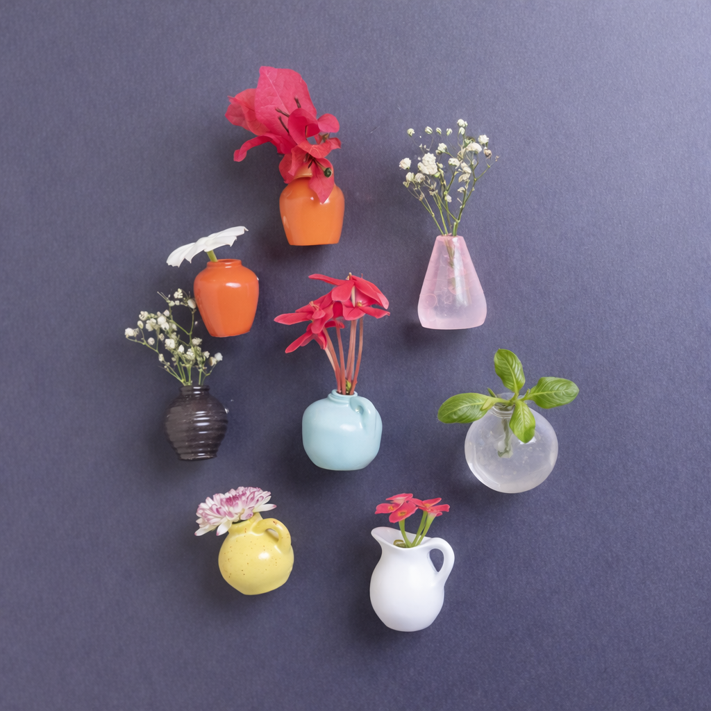 Flower pot fridge magnet (8 Cute Vases)
