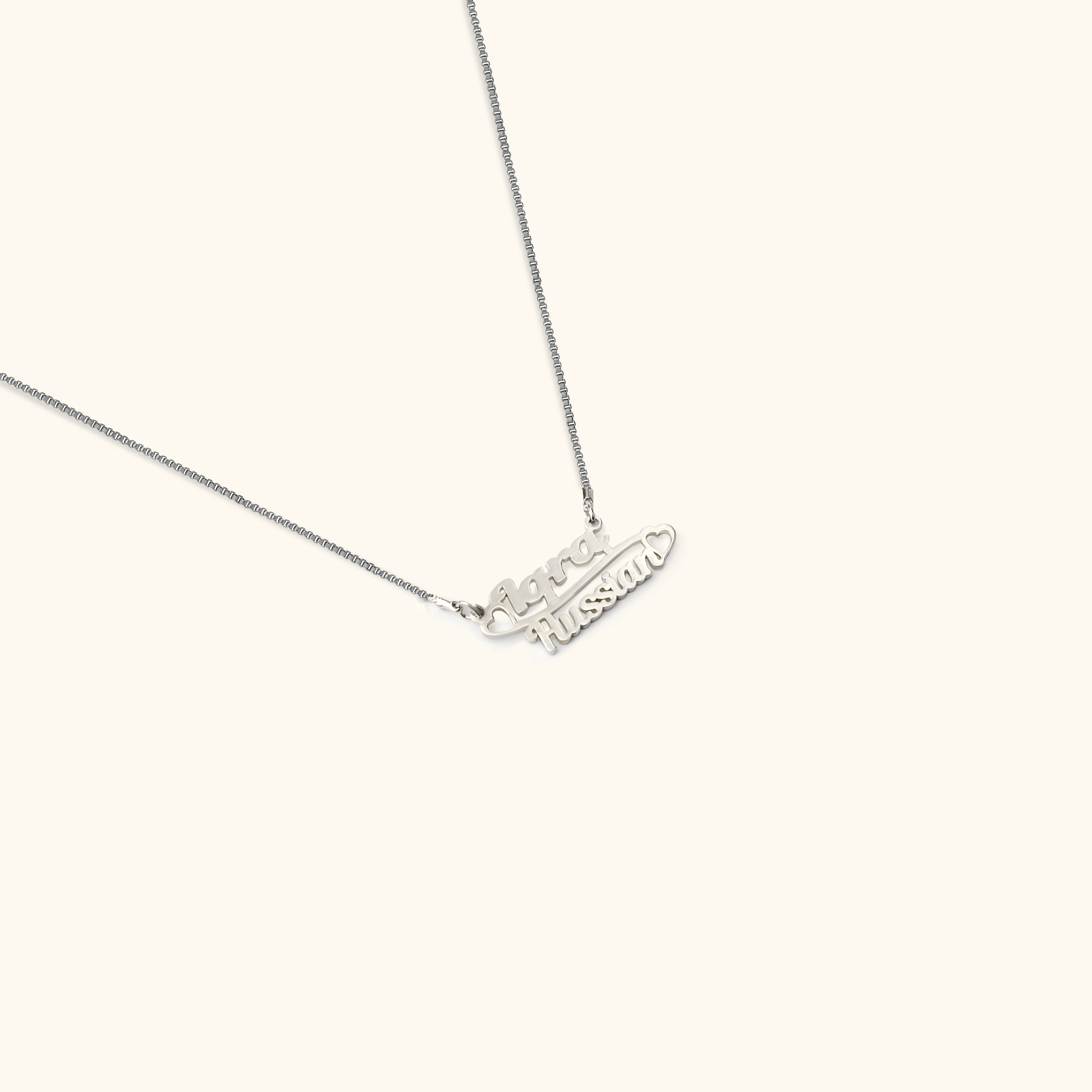 Dual Hearts Couple Name Necklace