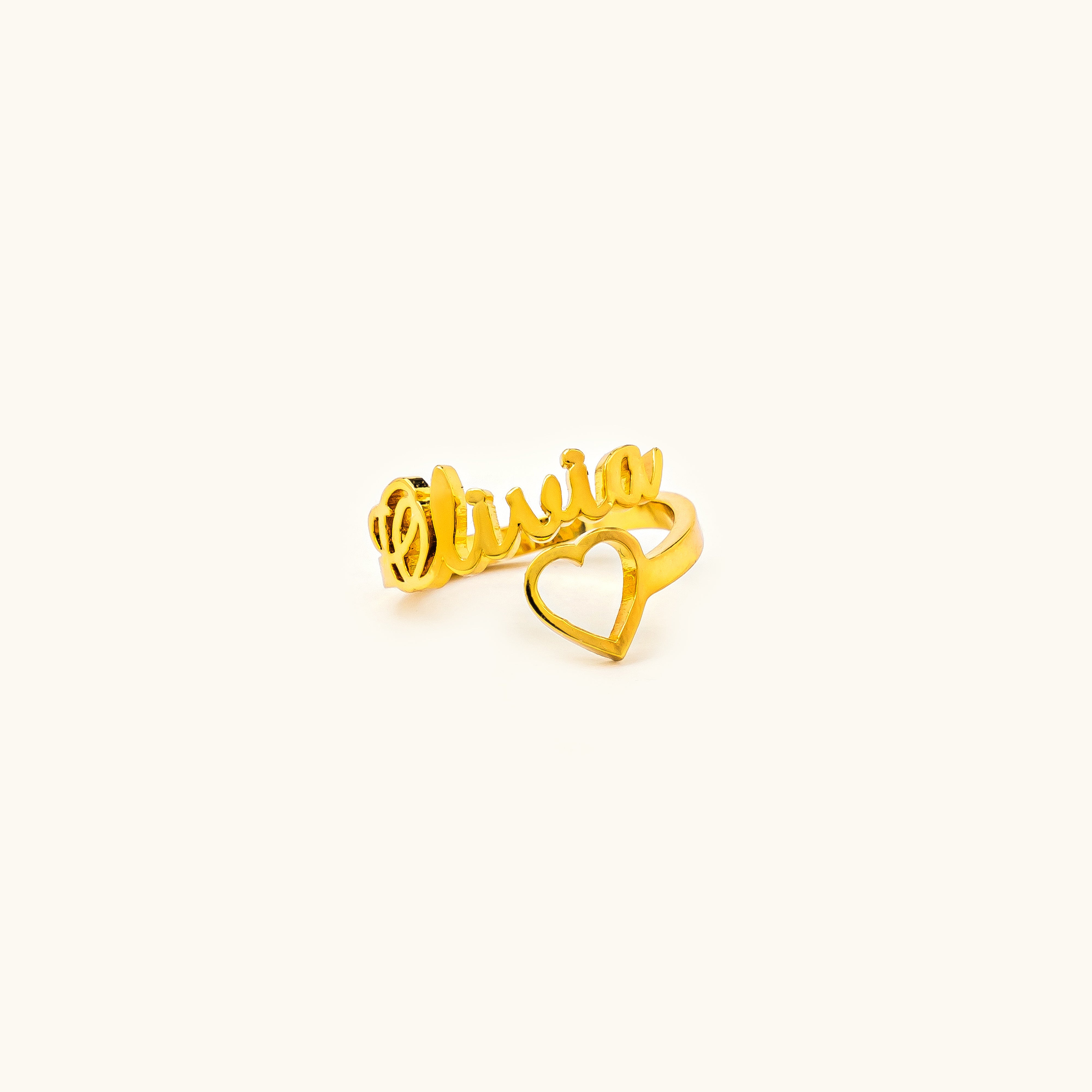 Heart Name Ring (Adjustable)