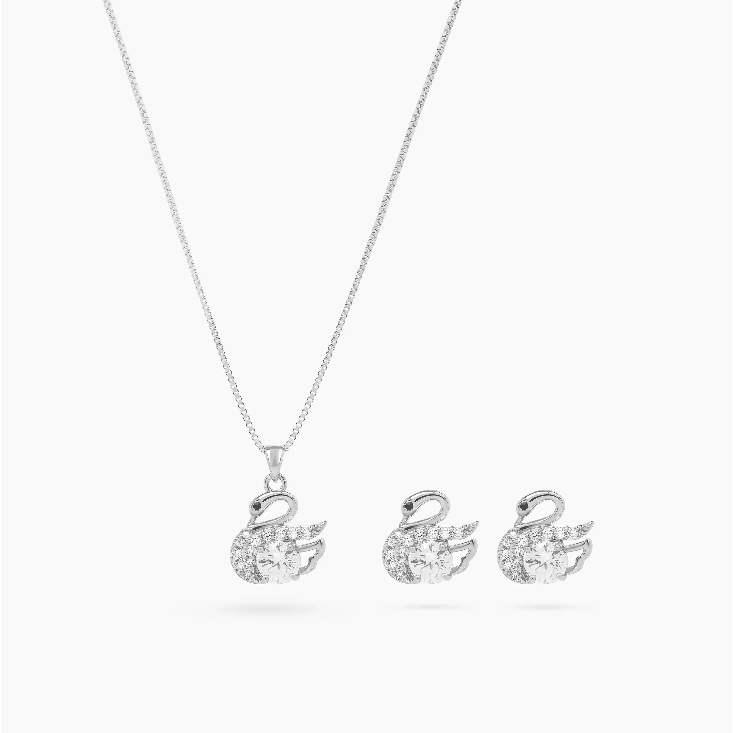 Graceful Swan Necklace Set