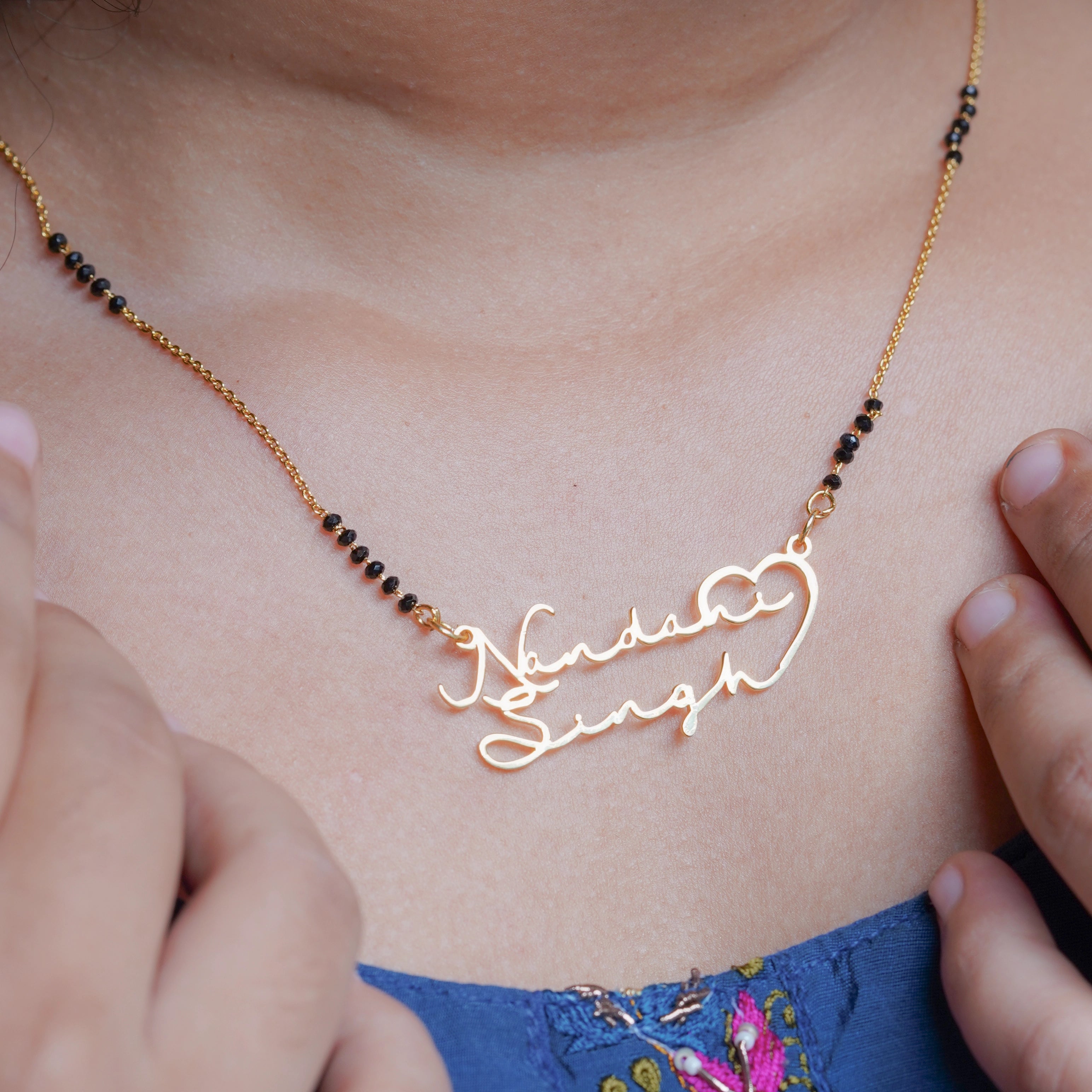 Signature Couple Heart Name Necklace