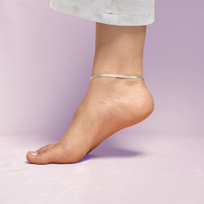 Silver Snake Anklet