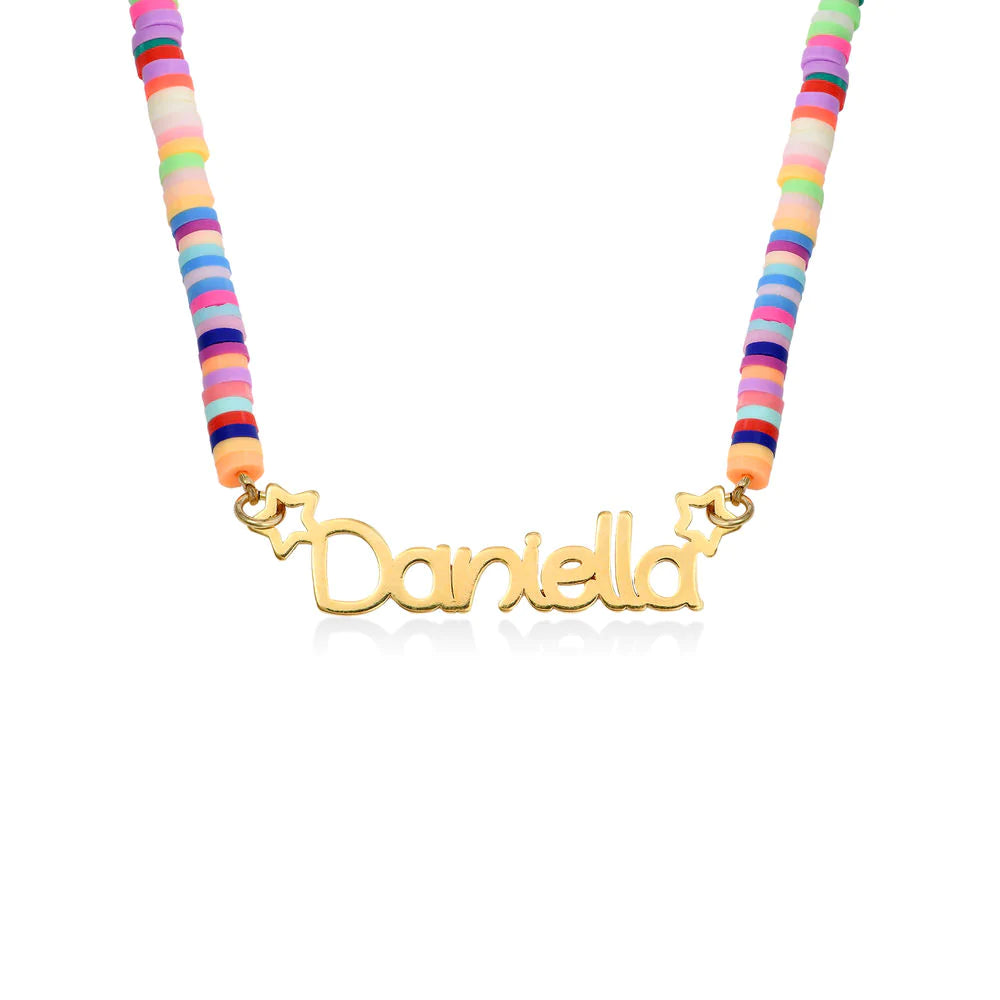 Fimo Beads Name Necklace for Kids
